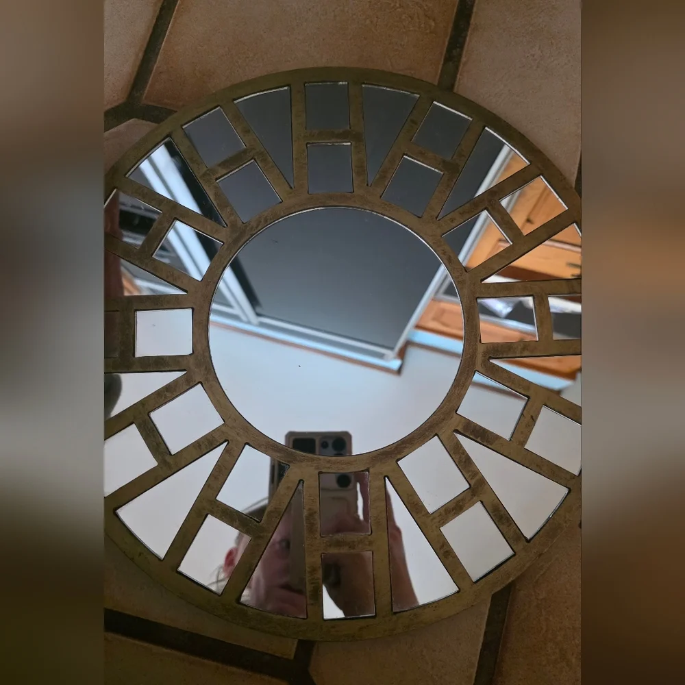 The Faces Of The Millennium 13×13×13 Wall Mirror. Gold.